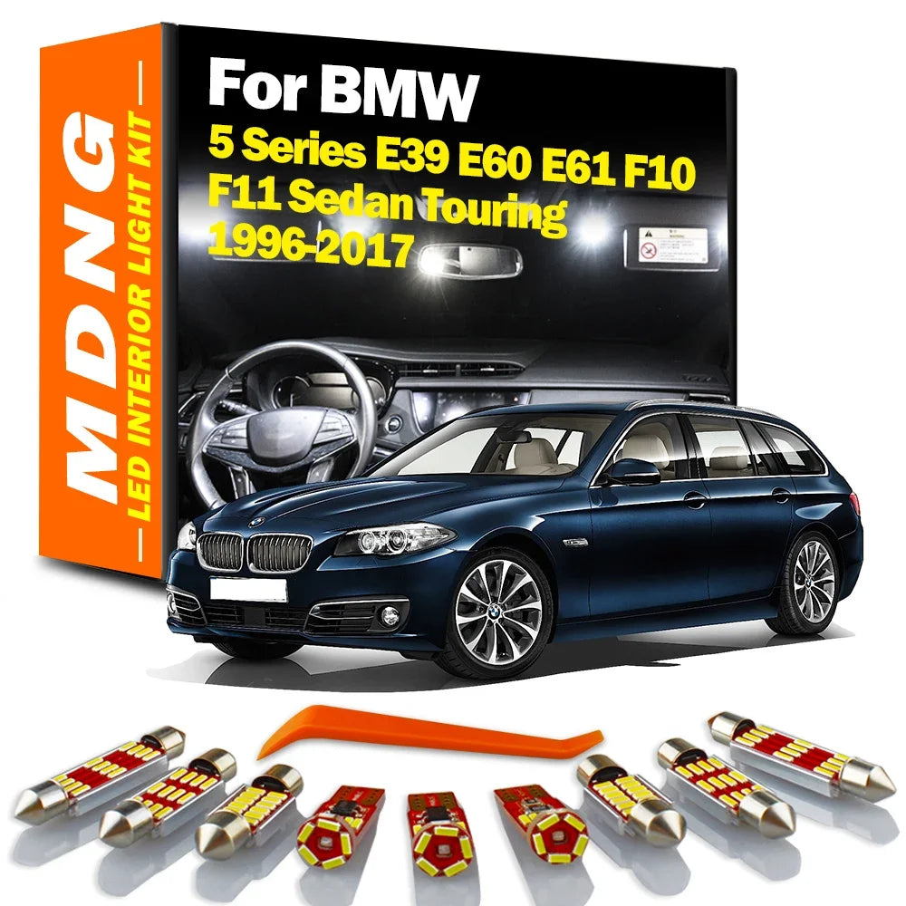 LED Interior Light Kit for BMW 5 Series E39 E60 E61 F10 F11 Sedan Touring Vehicle Lamp LED Interior Dome Map Trunk Li...