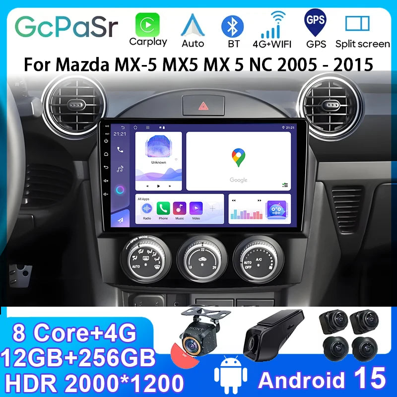 Android Car Radio For Mazda MX-5 III 3 NC 2008 - 2015 Multimidia Player Auto GPS Navigatio