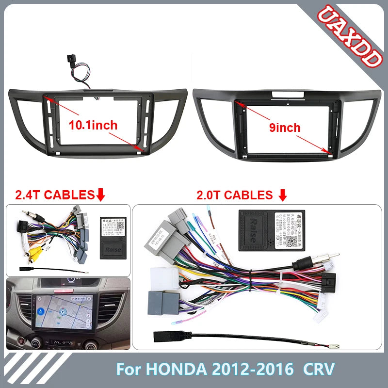 For Honda 2012-2016 CRV 9 10.1 Inch 2 Din Car DVD Radio Android Stereo Harness Screens Nav