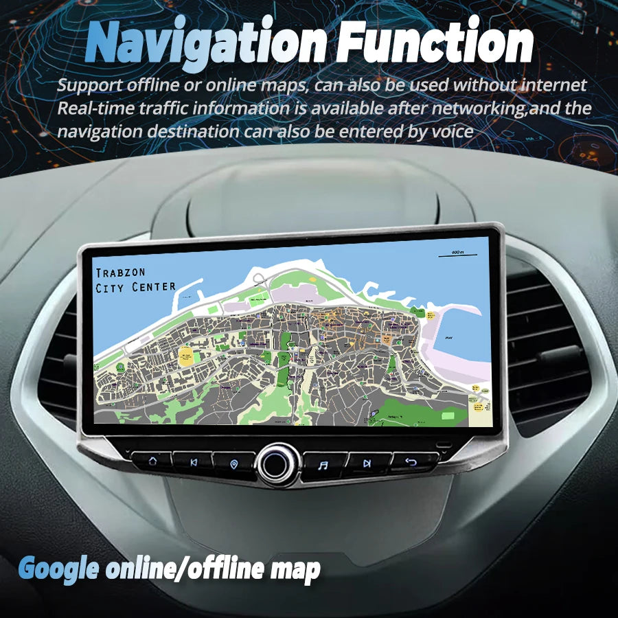 10.88inch Android Screen For Ford Figo KA 2015 2016 2017 2018 Car Radio Video Multimedia D