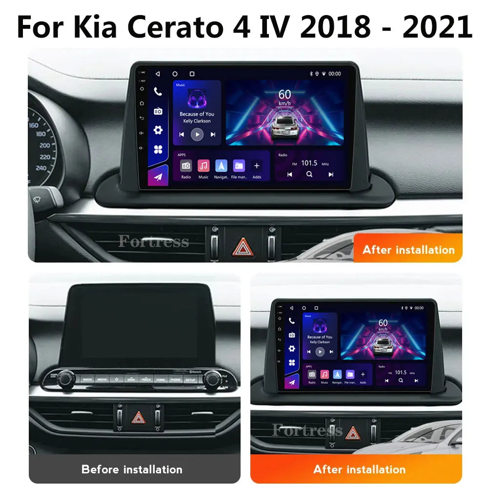 Android 16 Carplay Auto 2K Screen For Kia Cerato 4 IV 2018 - 2021 Car Radio BT Multimedia