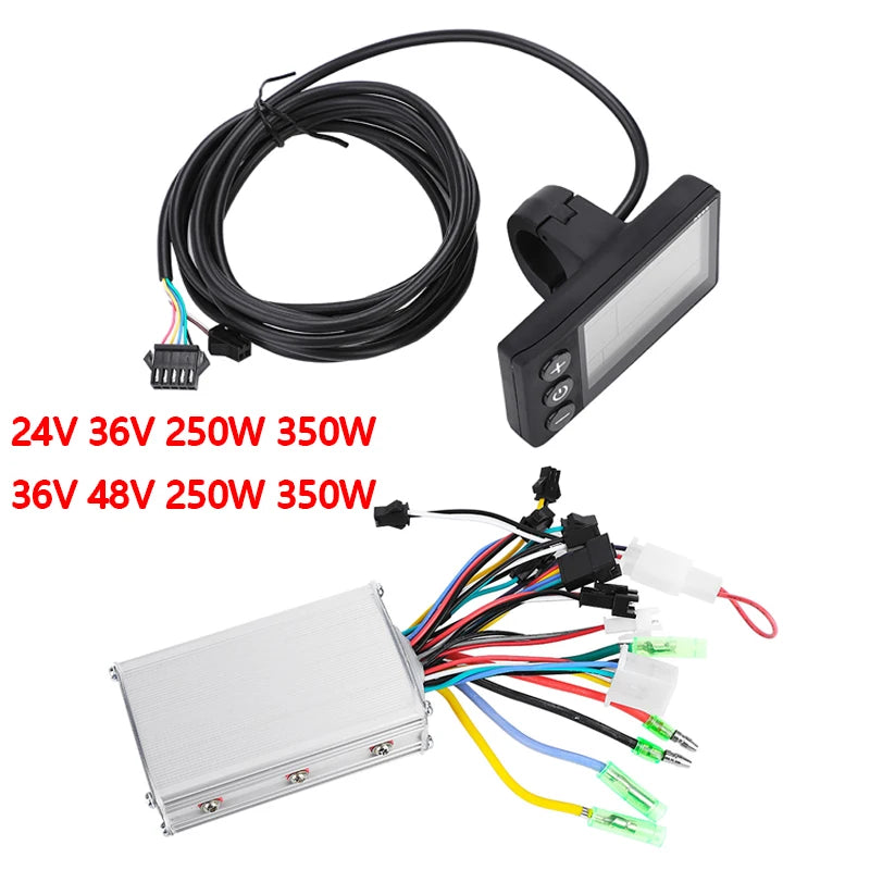 Electric Bike Controller 24V‑48V 13A Brushless Controller with LCD Display Panel E-scooter Meter - Automotive LED Light