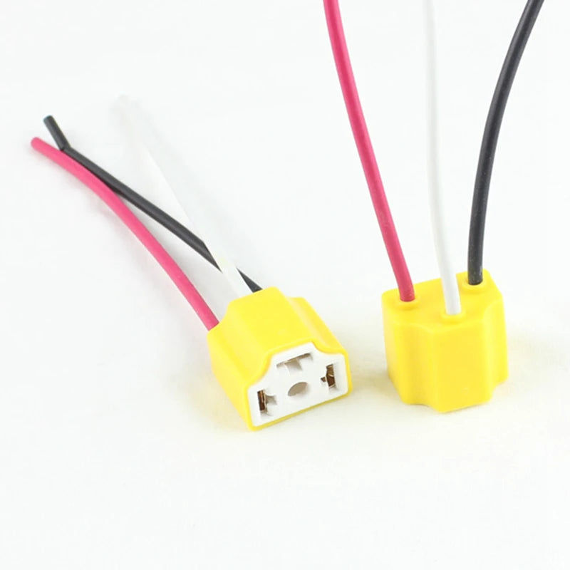 H4 9003 HB2 Ceramics LED Bulb Holder for Car Headlight Fog Lamp H4 Pigtail Plug Harness fo