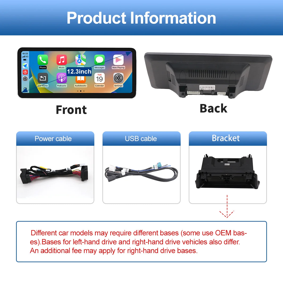 12.3 '2400*900 Wireless CarPlay For Ultra Thin Mercedes Benz GLA CLA GLC GLK W205 W176 C11 | AUTOKITSHOP