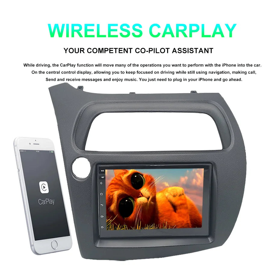 2Din Car Radio With Screen Carplay For Honda CIVIC 2008 Hatchback Stereo Multimedia Player