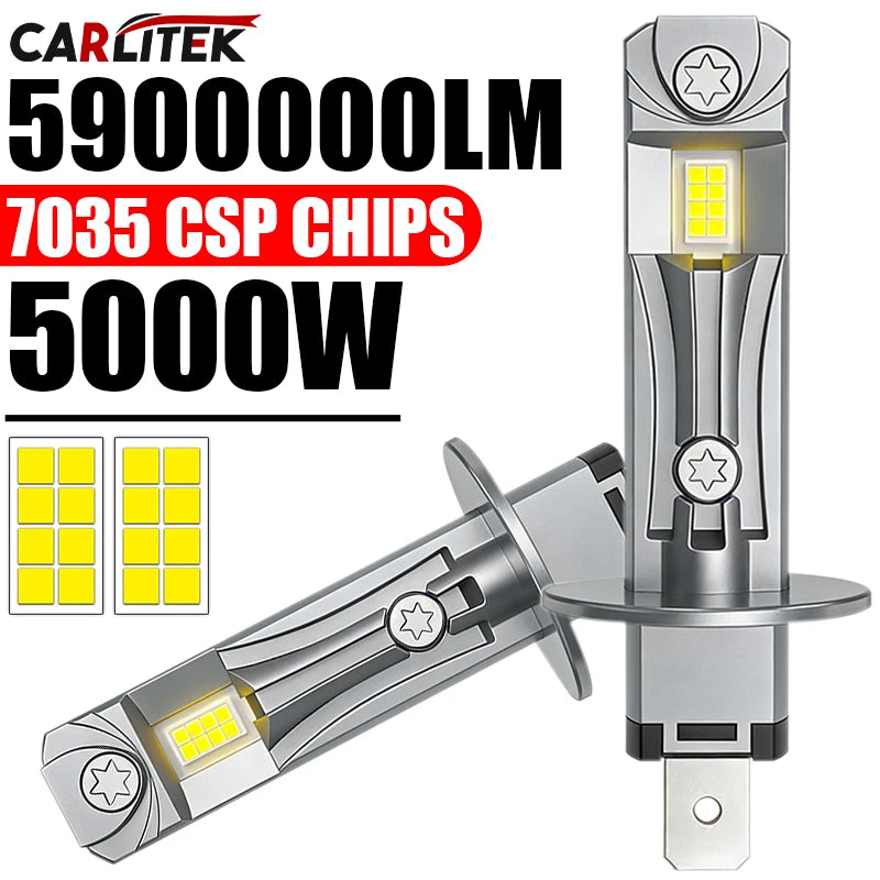 H1 LED Headlight Bulbs for Car Canbus High Power Auto Light 5900000LM 5000W Mini Size Focu