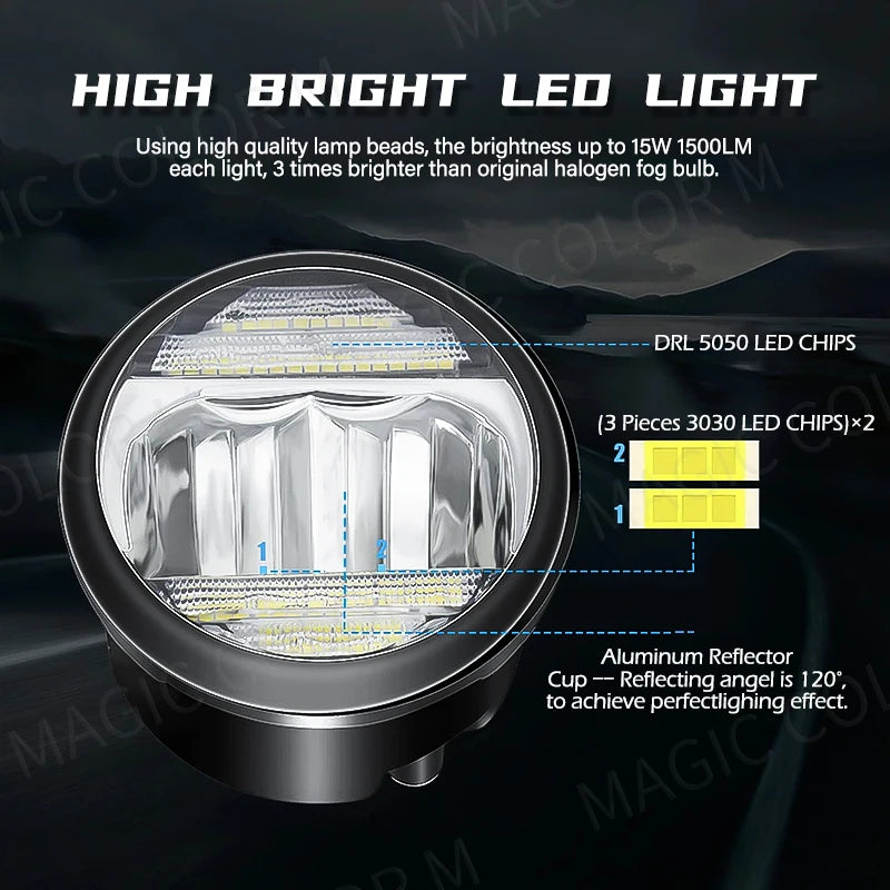 For Nissan Tiida X-Trail Patrol Cube Vampira NV200 LED Fog Lamp + Daytime Running LIghts D | AUTOKITSHOP