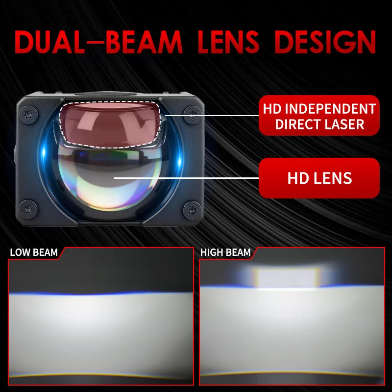  2PC 180W LED Light Pods Car Mini Driving Lights for Motorcycle Headlight Projector Lens