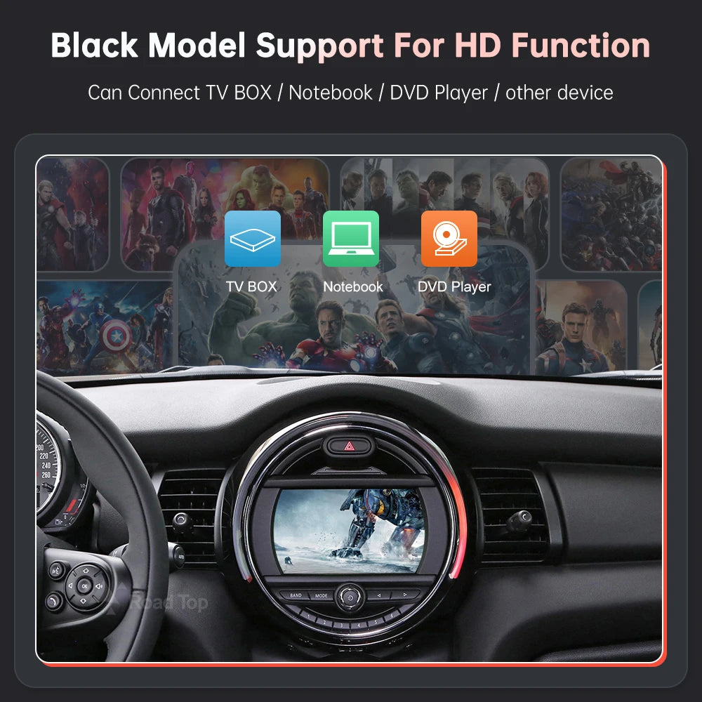 Road Top Wireless CarPlay Android Auto for Mini R55 R56 R57 R58 R59 R60 R61 F54 F55 F56 F5 | AUTOKITSHOP