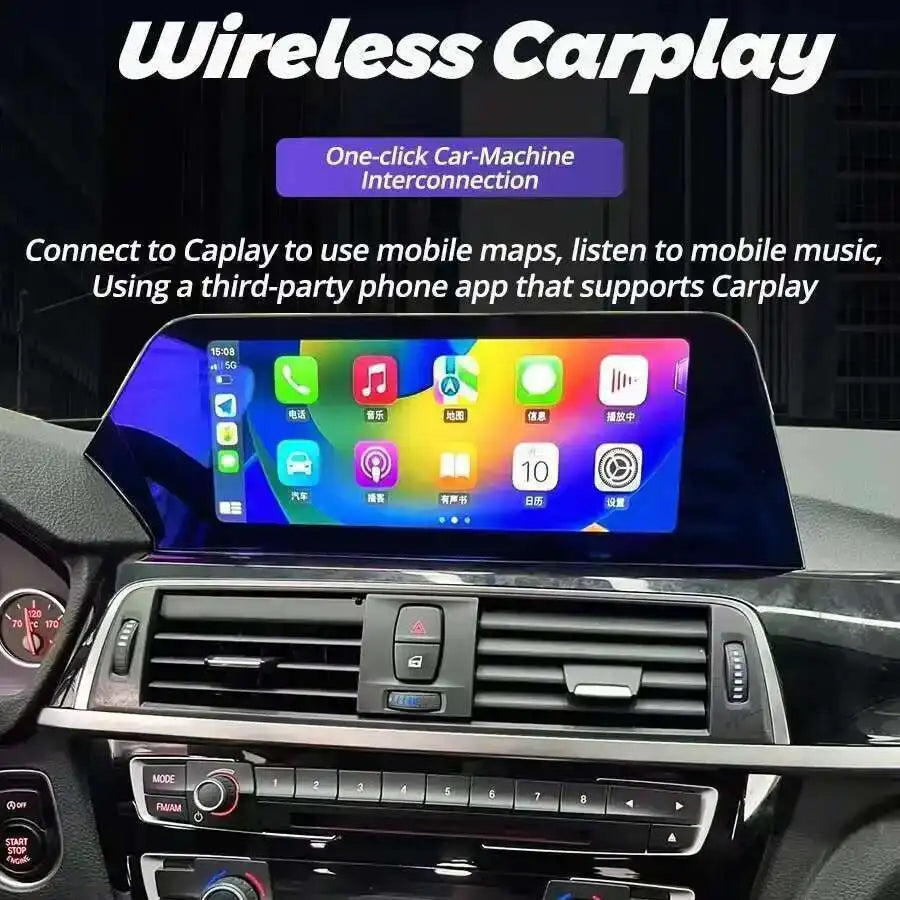 BT Carplay Android qled Screen Radio For BMW X3 F25 X4 F26 2010-2018 CIC NBT EVO GPS Multi