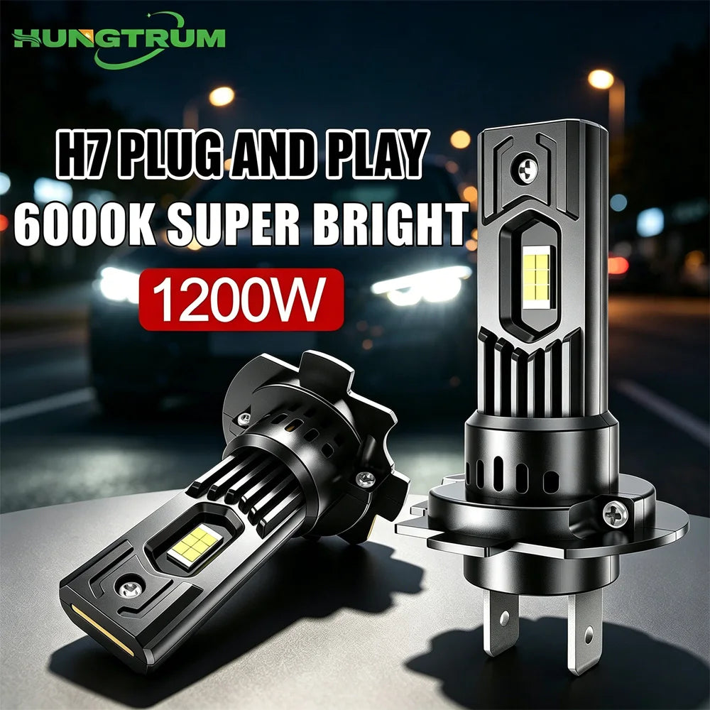 H7 LED Headlight 1200W CANBUS Super Bright Car Lights Plug And Play Spotlight Auto Lamps 1