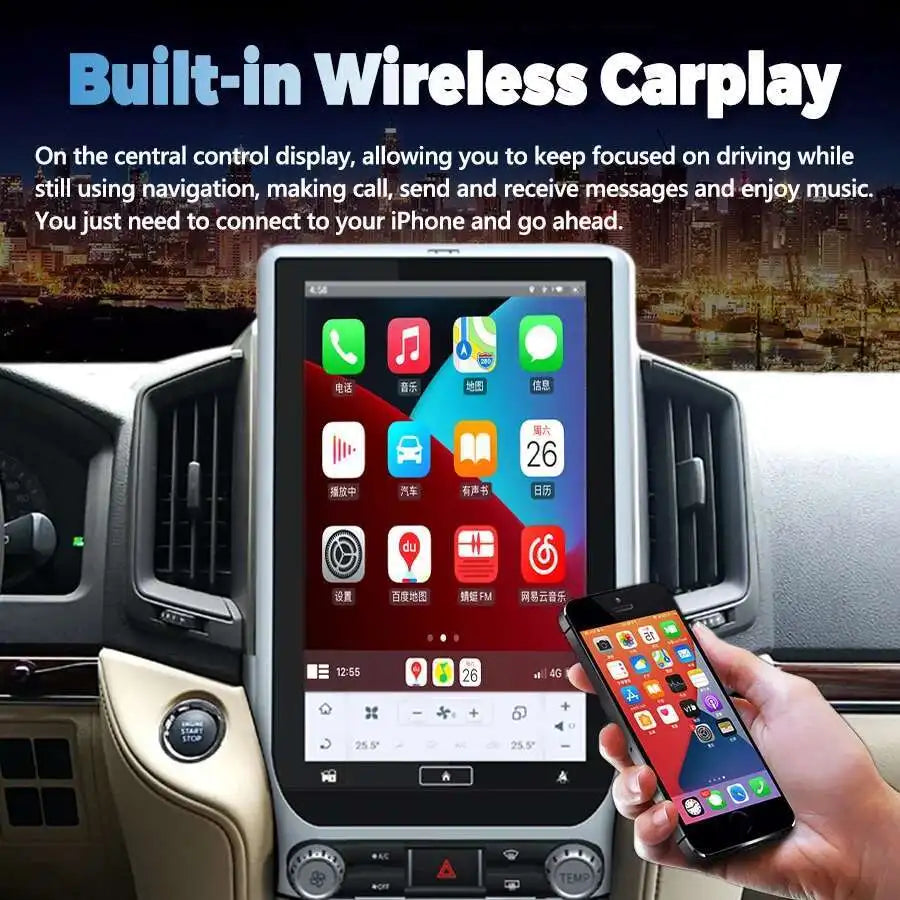 13.6inch Android Screen Car Radio For Toyota Land Cruiser 200 LC300 2016-2020 GPS Carplay  | AUTOKITSHOP