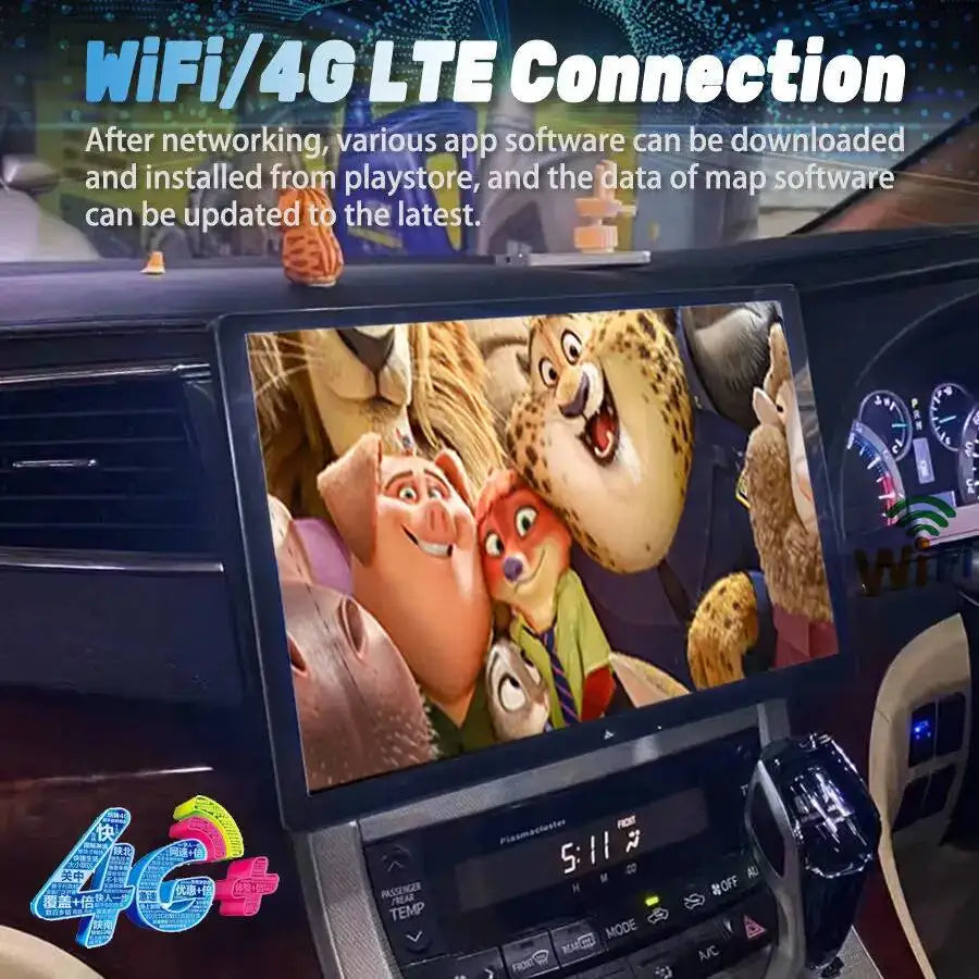 13.3" 2K Android Car Stereo Screen for Toyota Alphard 20 Series Vellfire 2008-2014 Carplay