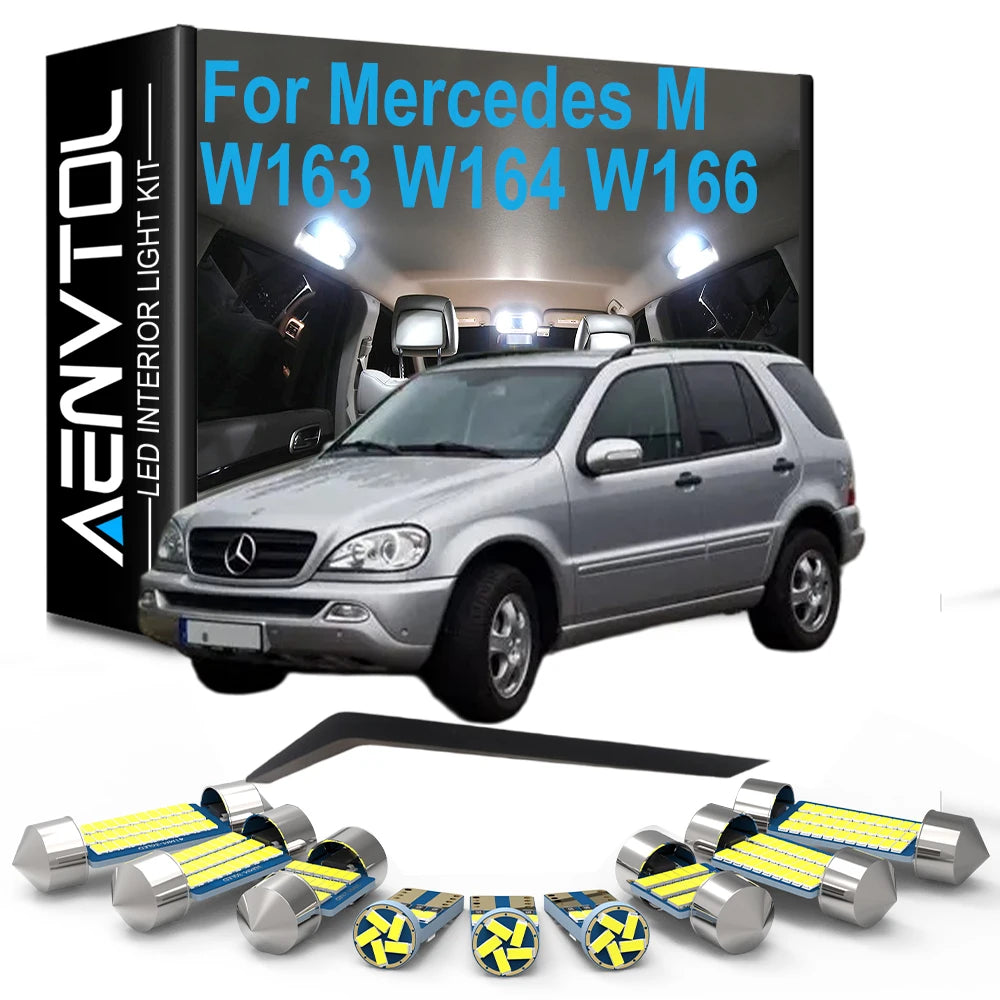 Full Car LED Bulb Interior Light Kit Canbus For Mercedes Benz MB M ML Class W163 W164 W166