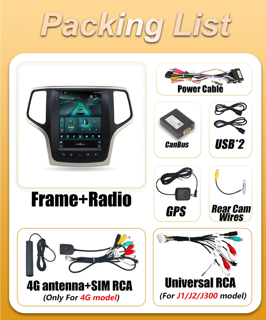 Android 16 Auto Car Radio For Jeep Grand Cherokee 2014 2015 2016 2017 Carplay Multimedia V | AUTOKITSHOP