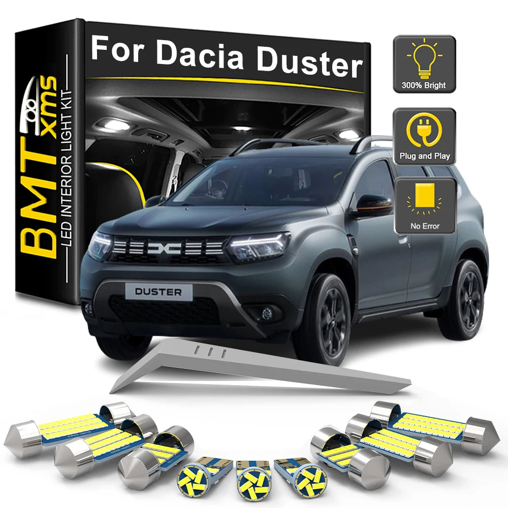 LED Interior Light Kit for Dacia Duster I II 1 2 MK1 MK2 2010-2018 - Canbus Dome Map Door Trunk Bulbs | AUTOKITSHOP
