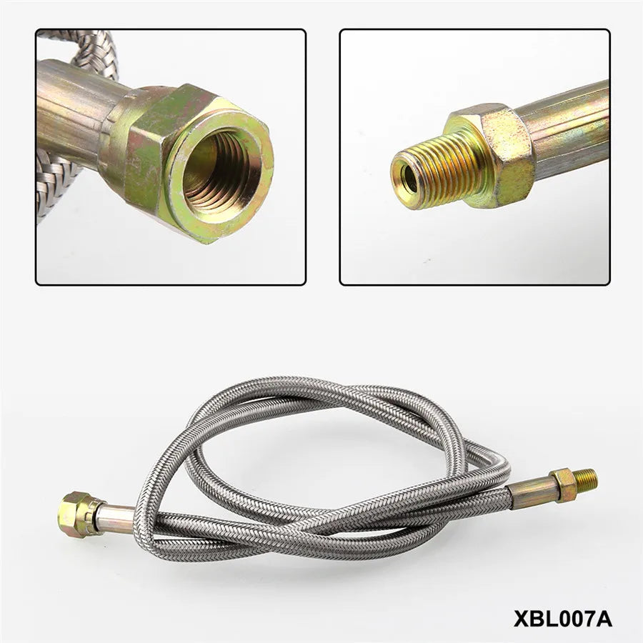Stainless Turbo Oil Inlet Hose Feed Line 1/8 NPT Adapter Kit For T3 Turbocharger