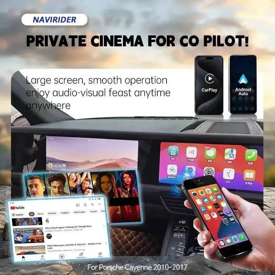 RHD For Porsche Cayenne 2010-2016 Upgraded Interactive Multimedia Video Player 12.3+12.3In | AUTOKITSHOP