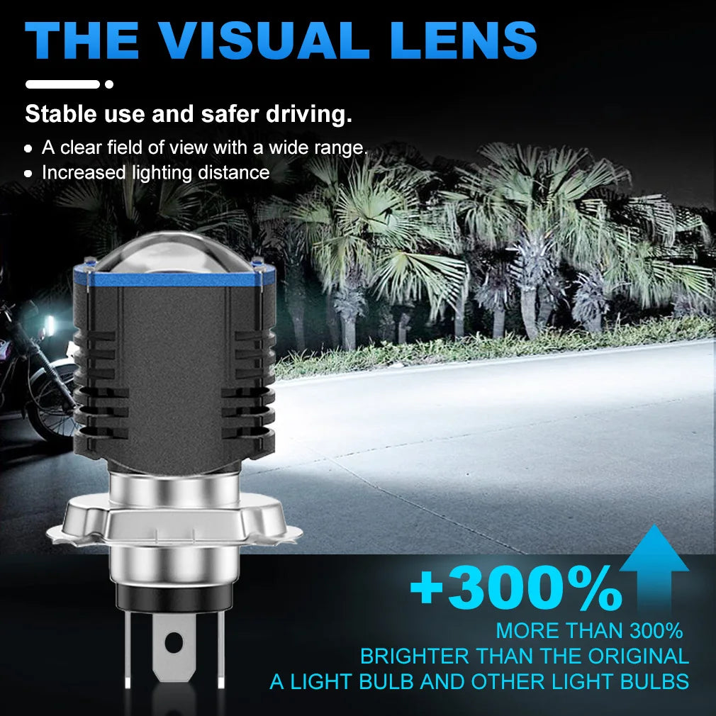 H4 BA20D LED Moto Headlight Bulb 20W 2600LM 3570 CSP H4 Led Lens Projector Headlights Moto