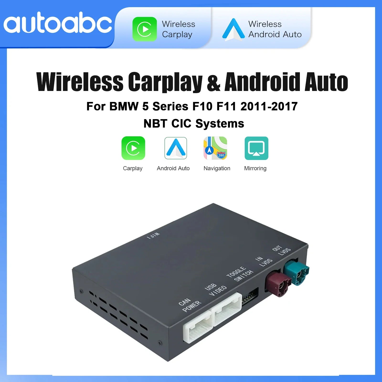 Wireless CarPlay Android AUTO For BMW NBT CIC System For BMW 5 Series F10 F11 2011-2017 NB | AUTOKITSHOP