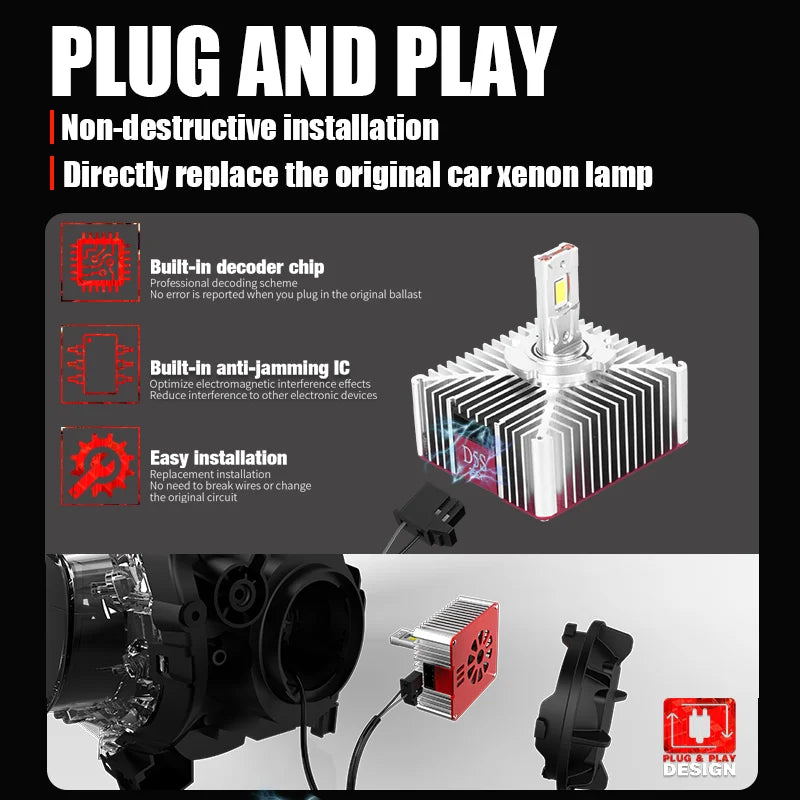 D SERIES D5S LED Car Lights 12V Headlights 1:1 Xenon Lamp HID CANbus No Error 45W Auto Tur