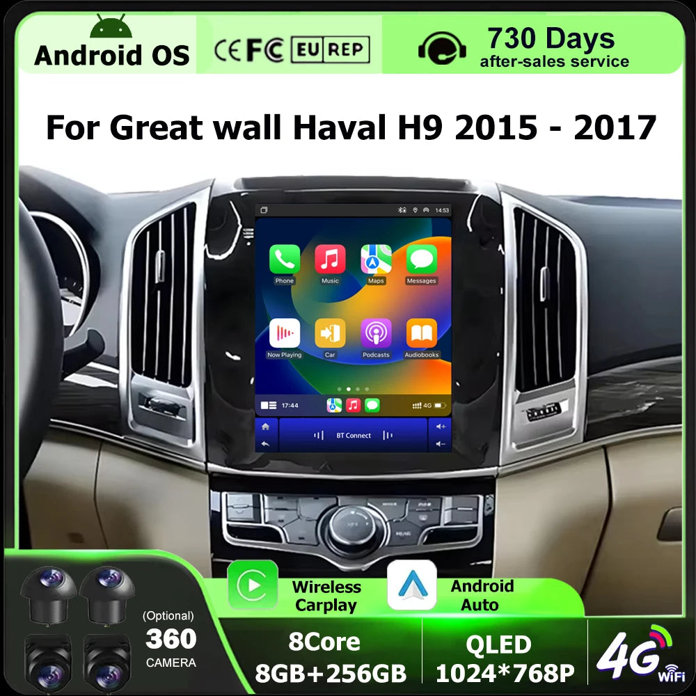 9.7'' Android 16 Auto For Great wall Haval H9 2015 2016 2017 Car Radio Multimedia Video Pl
