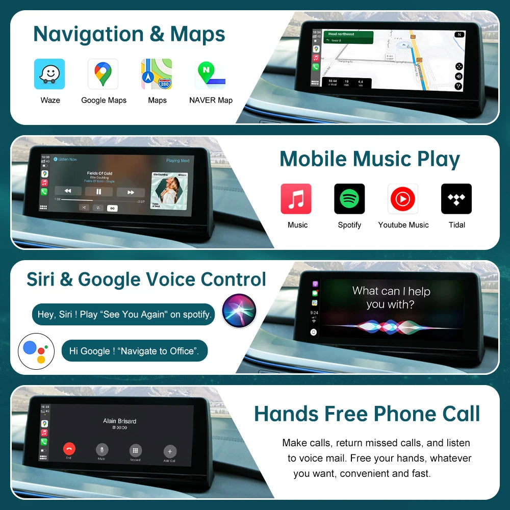 Wireless CarPlay RoadTop for BMW i8 I12 NBT EVO System 2014-2018, with Android Auto Mirror