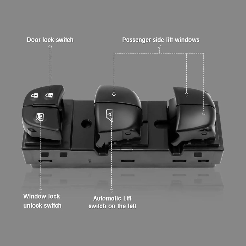 Driver Side Master Power Window Switch With Orange LED Fit Nissan Altima Leaf Juke Frontier Rogu - Automotive LED Light