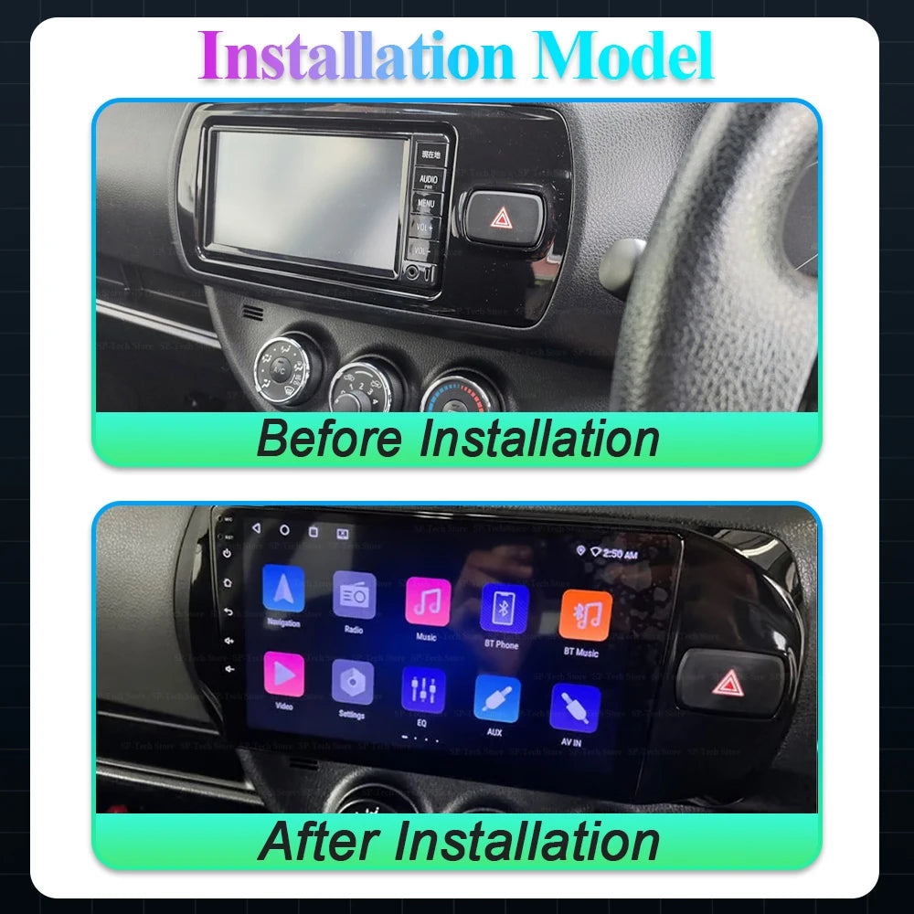 Android 16 For Toyota Vitz 3 Xp 130 2014-2019 Wireless Carplay Car Multimedia Player Stere | AUTOKITSHOP