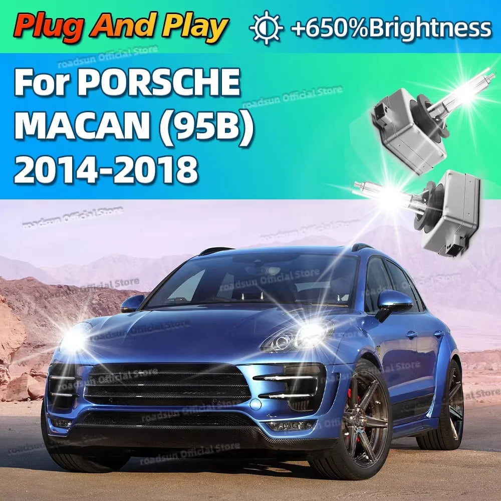 6000K HID Xenon Car Headlight 35W Light Bulb Plug and Play For PORSCHE MACAN 95B 2014 2015