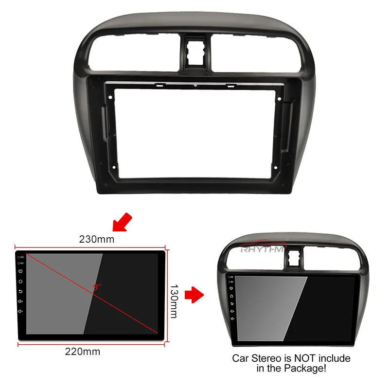 Car Fascia for MITSUBISHI Attrage Mirage Spacestar 2012-2019 Double Din Car Radio Frame Wi | AUTOKITSHOP