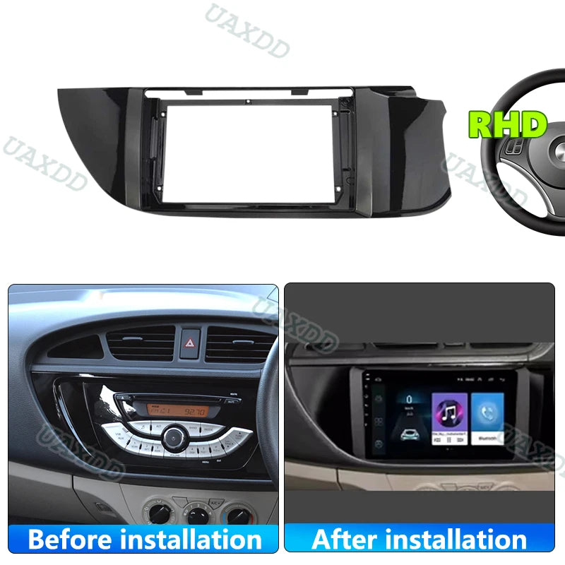 Car Android Radio Frame For Suzuki Alto K10 2014-2018 RHD 9 inch 2DIN Stereo Panel Fascia