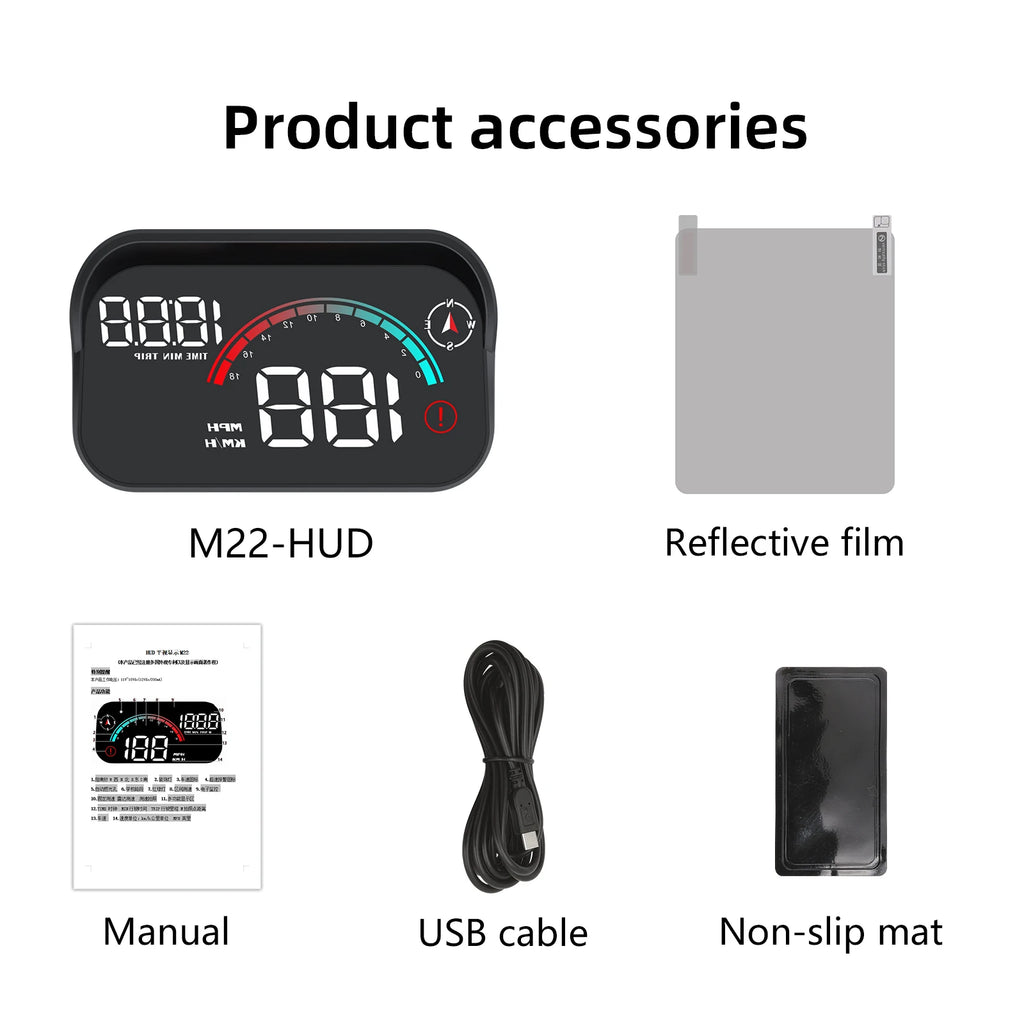 AD M22 Car GPS HUD Head Up Display Universal Digital GPS Speedometer Projection On Glass Car Spe - Automotive LED Light