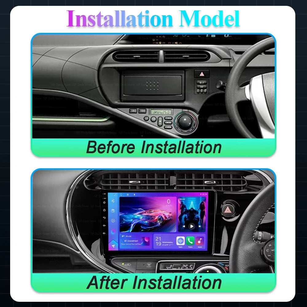 Android 16 For Toyota Aqua Prius C 2011 2012 2013 2014-2017 Car Radio Multimedia Video Pla | AUTOKITSHOP