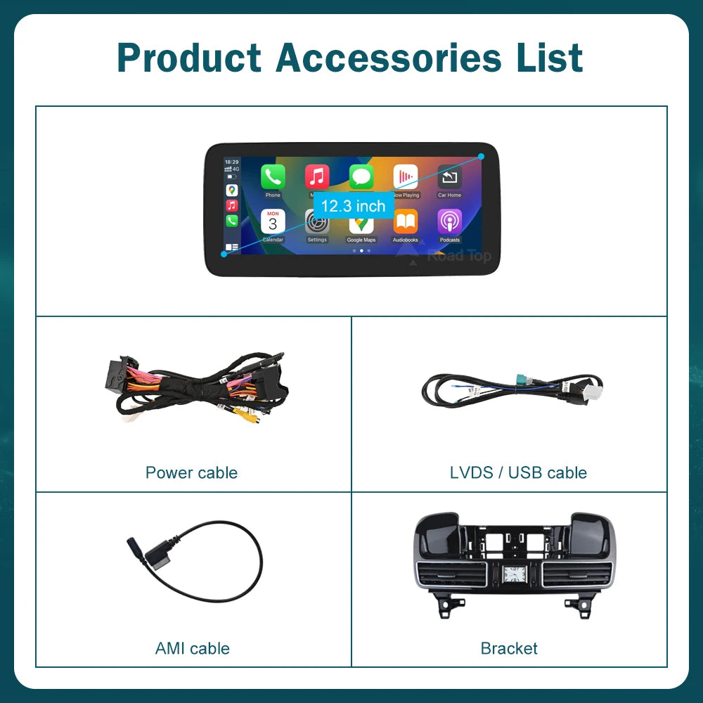 DE 12.3' Wireless CarPlay Android Auto Multimedia Linux NTG4.5 System Screen for Mercedes-