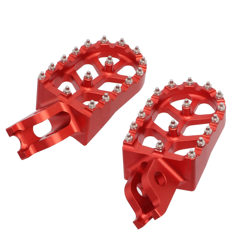 Red CNC Aluminum Motorcycle Foot Pegs Footrest Pedals For Honda CR125 CR250 CRF150R CRF250R CRF2 - Automotive LED Light