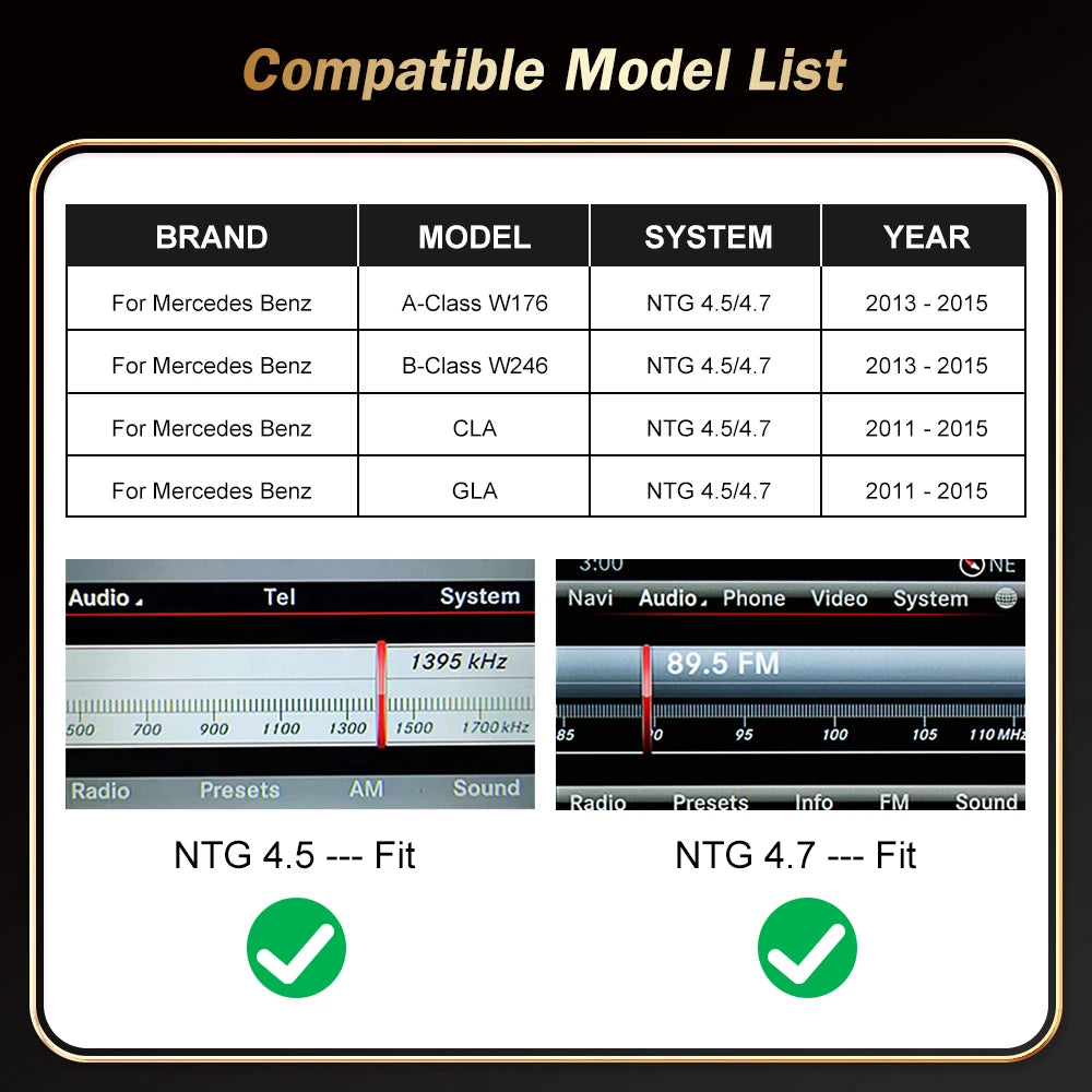 Carplay Wireless for Mercedes Benz A W176 GLA CLA B C Class W204 2011-2015 NTG 4.5 4.7 Mir