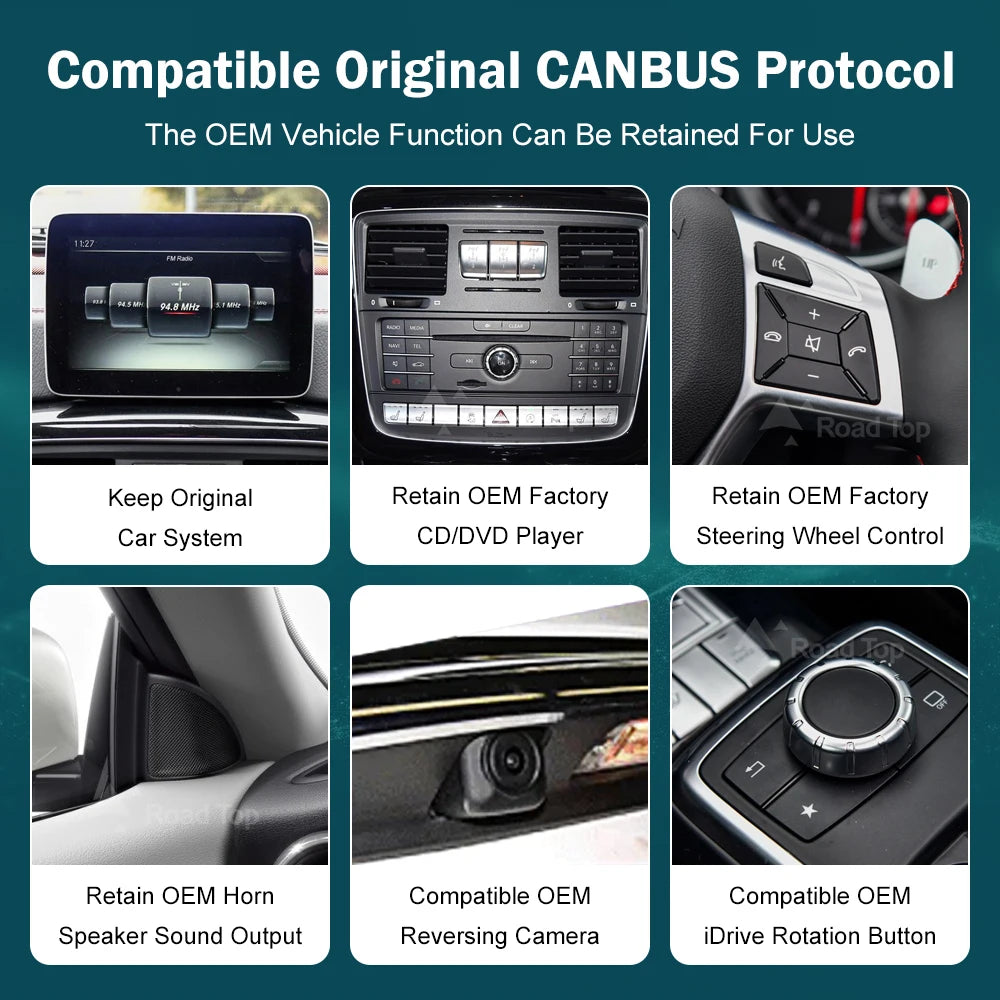 Wireless CarPlay Android Auto Multimedia Linux NTG4.5 NTG5.0 System Screen for Mercedes-Be