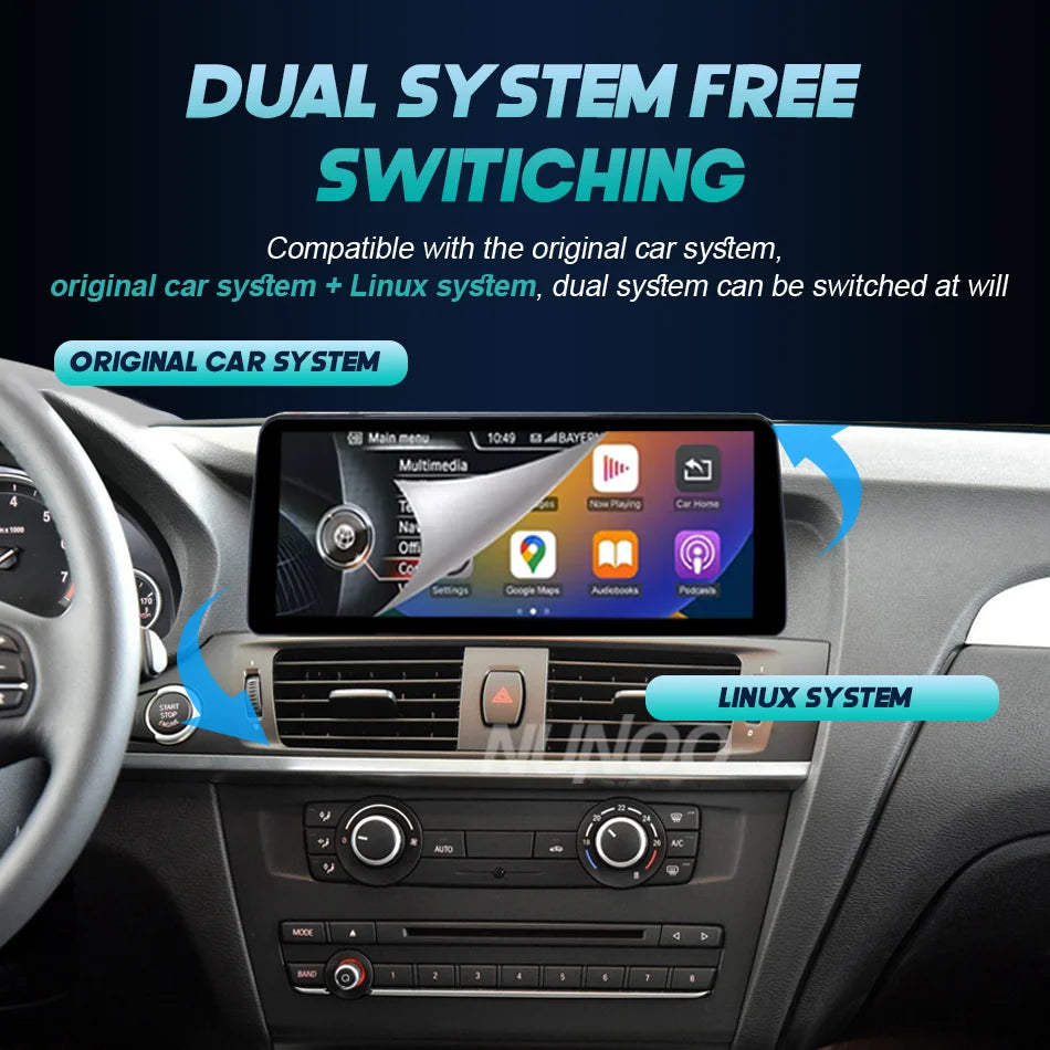 Wireless Carplay Android Auto Screen For BMW X3 F25 X4 F26 2014-2018 Car Stereo Radio Mult