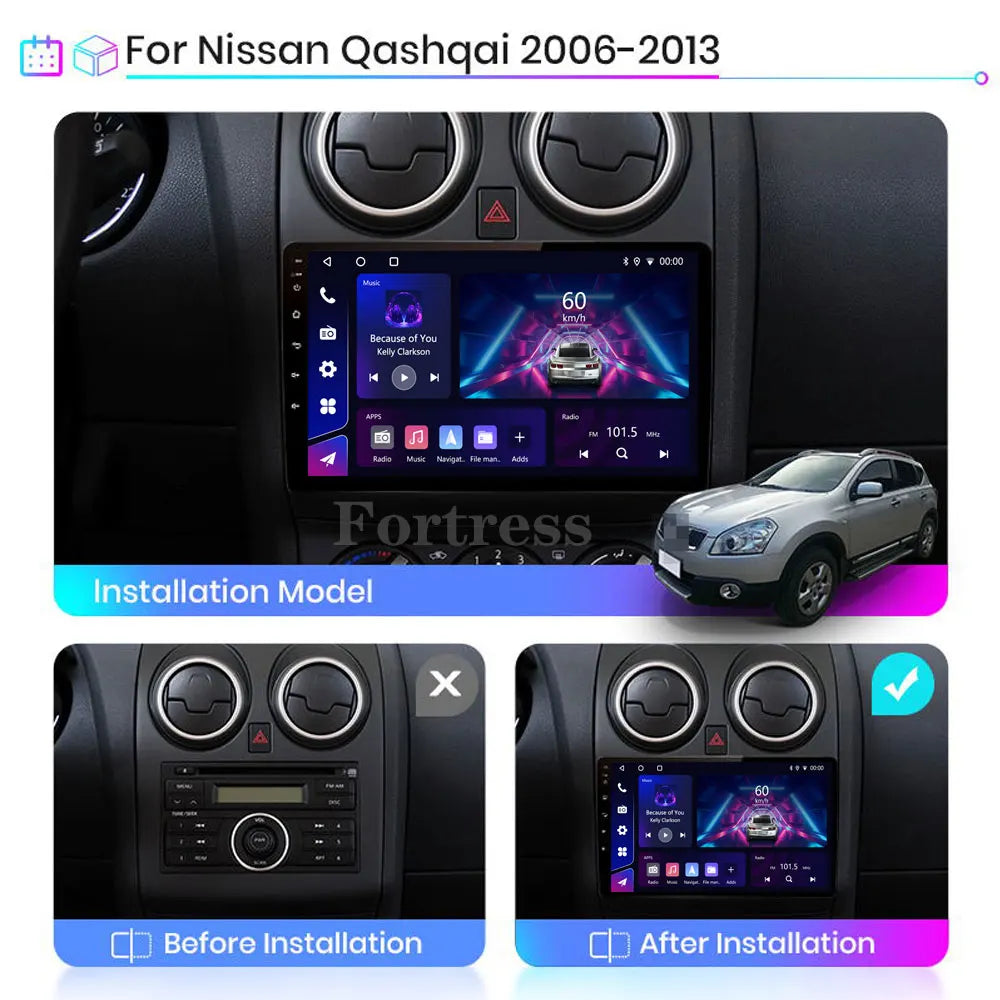 For Nissan Qashqai J10 2006 2007 2008 2009 2010 2011 2012 2013 Car Radio Android 16 Auto M