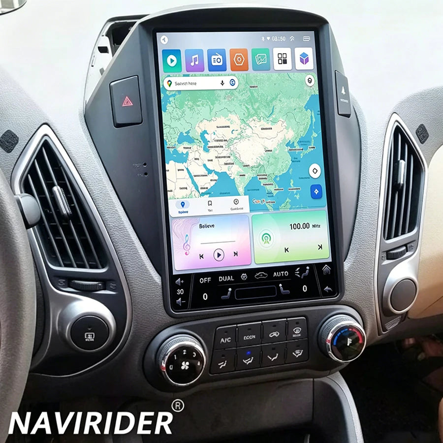 10.4inch 2din Android 15 Car Radio Multimedia Video Player Navigation GPS For Hyundai Tucs