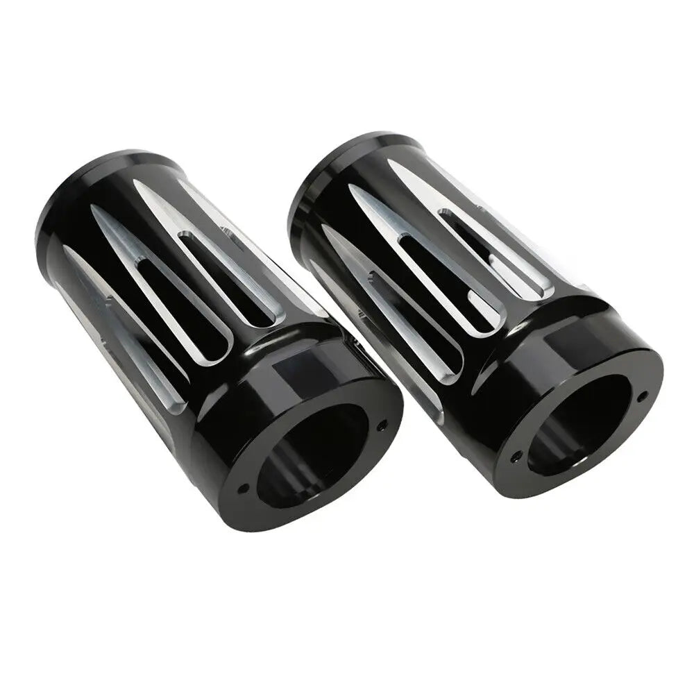 Motorcycle Black CNC Aluminum Cut Fork Boot Slider Cover For Harley Touring Electra Street Road  - Automotive LED Light