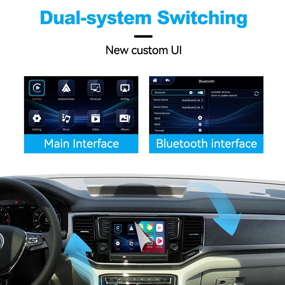 12.3" Wireless CarPlay Android Auto Interface for Volkswagen MIB Tiguan Golf Teramont 2012-2017 - Mirror-Link AirPlay