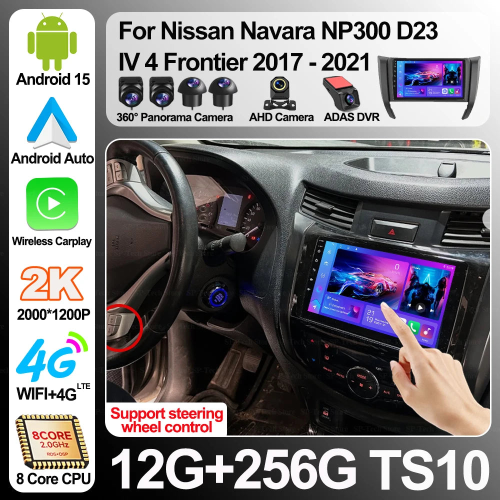 Android 16 For Nissan Navara Np300 D23 Iv 4 Frontier 2017-2021 Car Radio Carplay Multimedi | AUTOKITSHOP