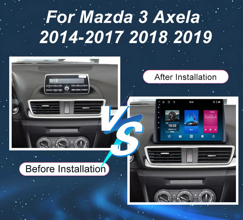 Car Android GPS Navigation For Mazda 3 Axela 2014-2017 2018 2019 Auto Radio Stereo Head Un