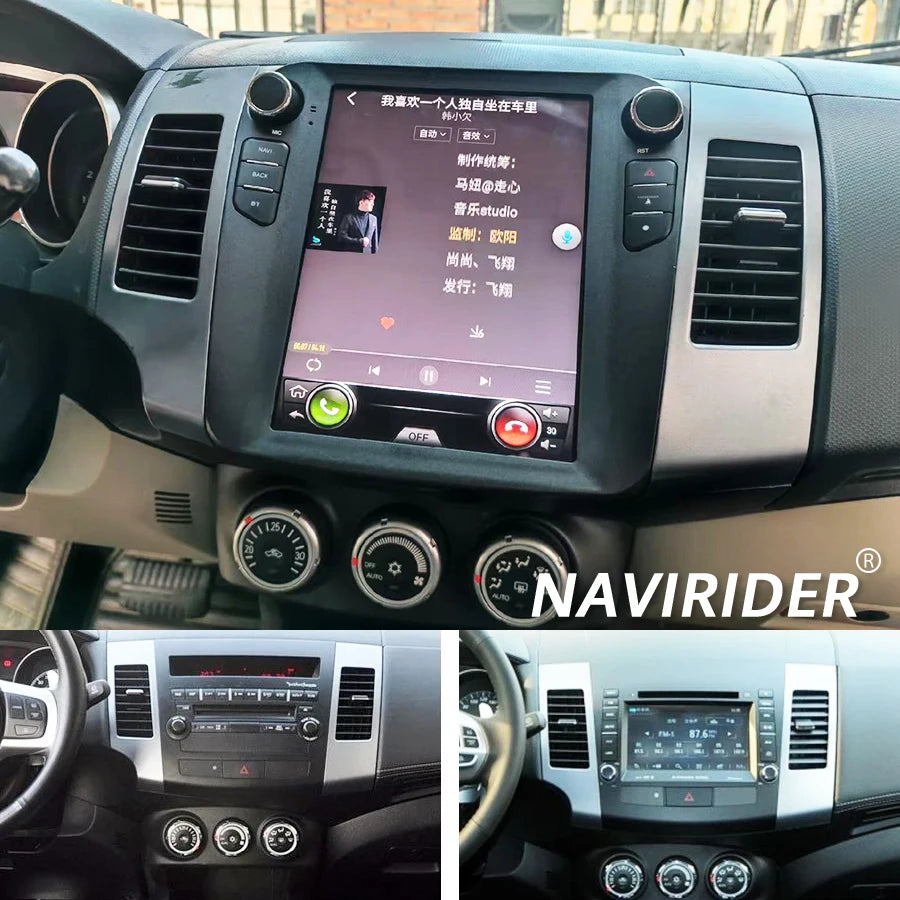 10.4" Car Android Screen Carplay For Mitsubishi Outlander 2005-2012 GU Radio Multimedia St
