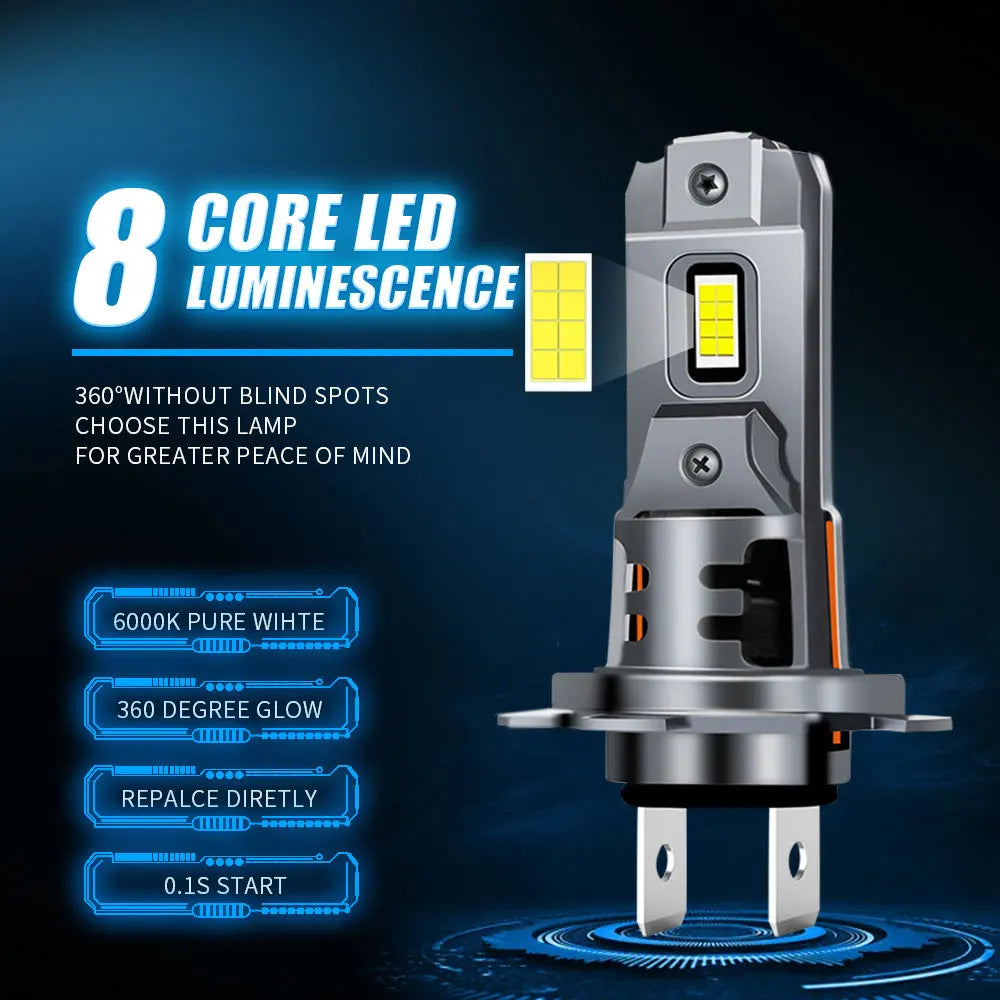 30000LM Mini H7 LED Headlight Bulb Wireless 250W CSP for Car Headlamp Auto Diode Lamps H7