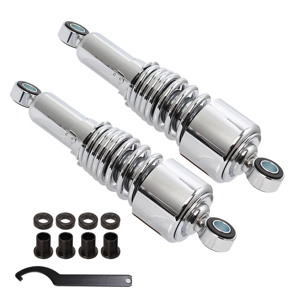 Pair Motorcycle Chrome 10.5'' 267mm Rear Shocks Absorber Suspension Fit For Harley Touring Sport - Automotive LED Light
