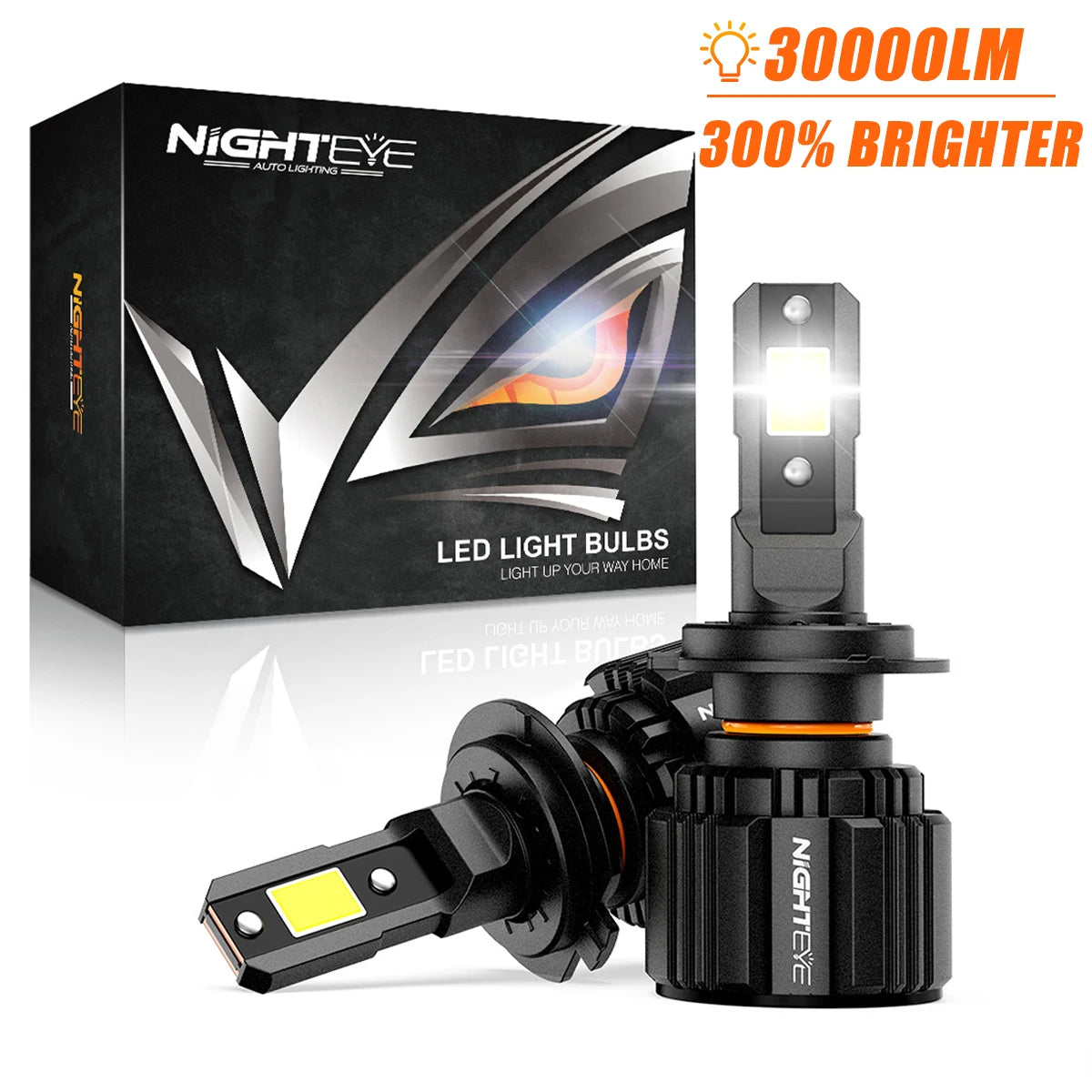 NIGHTEYE H7 LED Canbus Car Headlights Bulbs 30000LM H4 HB3 9005 HB4 9006 H11 H8 H9 9012 Led Lights 6500K White 72W Auto Lamp
