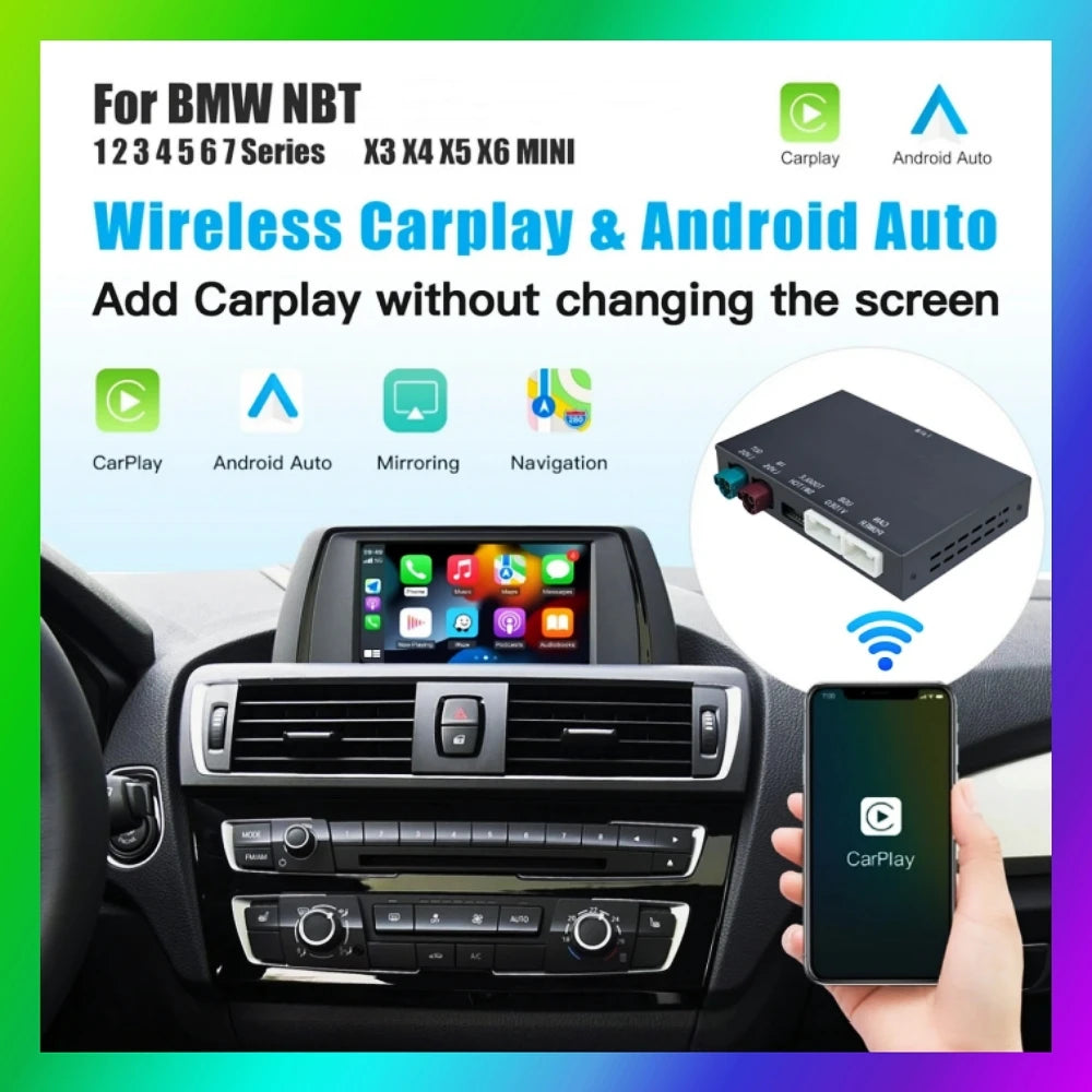 Wireless CarPlay Android Auto Decoder Box For BMW NBT F56 F26 F15 F16 F25 F01 F06 F07 F32  | AUTOKITSHOP